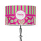 Pink & Green Paisley and Stripes 12" Drum Lampshade - ON STAND (Poly Film)