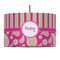 Pink & Green Paisley and Stripes 12" Drum Lampshade - PENDANT (Fabric)