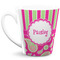 Pink & Green Paisley and Stripes 12 Oz Latte Mug - Front Full