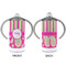 Pink & Green Paisley and Stripes 12 oz Stainless Steel Sippy Cups - APPROVAL