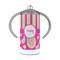 Pink & Green Paisley and Stripes 12 oz Stainless Steel Sippy Cups - FRONT