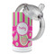 Pink & Green Paisley and Stripes 12 oz Stainless Steel Sippy Cups - Top Off