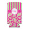 Pink & Green Paisley and Stripes Can Cooler (tall 12 oz) (Personalized)