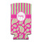 Pink & Green Paisley and Stripes 12oz Tall Can Sleeve - Set of 4 - FRONT