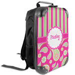Pink & Green Paisley and Stripes Kids Hard Shell Backpack (Personalized)