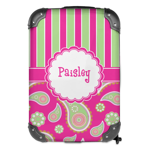 Pink & Green Paisley and Stripes 13" Hard Shell Backpacks - FRONT