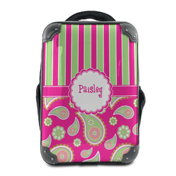 Pink & Green Paisley and Stripes 15" Hard Shell Backpack (Personalized)
