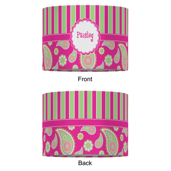 Pink & Green Paisley and Stripes 16" Drum Lampshade - APPROVAL (Fabric)