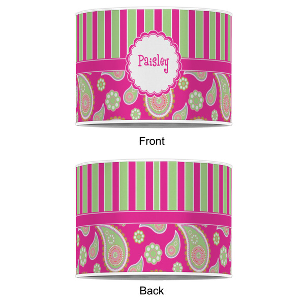 Pink & Green Paisley and Stripes 16" Drum Lampshade - APPROVAL (Poly Film)