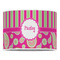 Pink & Green Paisley and Stripes 16" Drum Lampshade - FRONT (Poly Film)