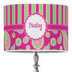Pink & Green Paisley and Stripes Drum Lamp Shade (Personalized)