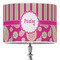 Pink & Green Paisley and Stripes 16" Drum Lampshade - ON STAND (Poly Film)