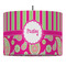 Pink & Green Paisley and Stripes 16" Drum Lampshade - PENDANT (Fabric)