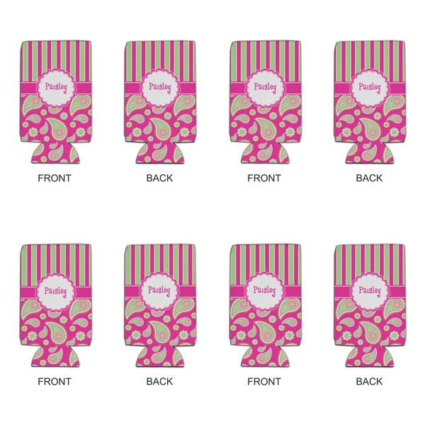 Pink & Green Paisley and Stripes 16oz Can Sleeve - Set of 4 - APPROVAL