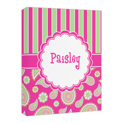 Pink & Green Paisley and Stripes Canvas Print - 16x20 (Personalized)