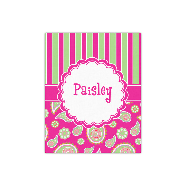 Pink & Green Paisley and Stripes 16x20 - Canvas Print - Front View
