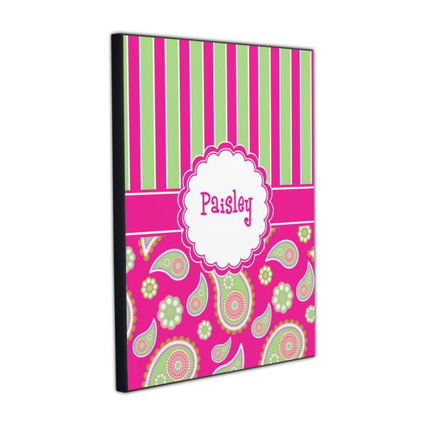 Custom Pink & Green Paisley and Stripes Wood Prints (Personalized)