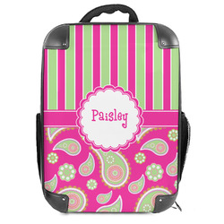 Pink & Green Paisley and Stripes Hard Shell Backpack (Personalized)