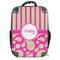 Pink & Green Paisley and Stripes 18" Hard Shell Backpacks - FRONT