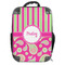 Pink & Green Paisley and Stripes Hard Shell Backpack (Personalized)