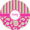 Pink & Green Paisley and Stripes Multipurpose Round Labels - 2" (Personalized)