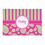 Pink & Green Paisley and Stripes Patio Rug (Personalized)