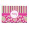 Pink & Green Paisley and Stripes Patio Rug (Personalized)