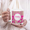 Pink & Green Paisley and Stripes 20oz Coffee Mug - LIFESTYLE