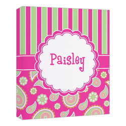 Pink & Green Paisley and Stripes Canvas Print - 20x24 (Personalized)