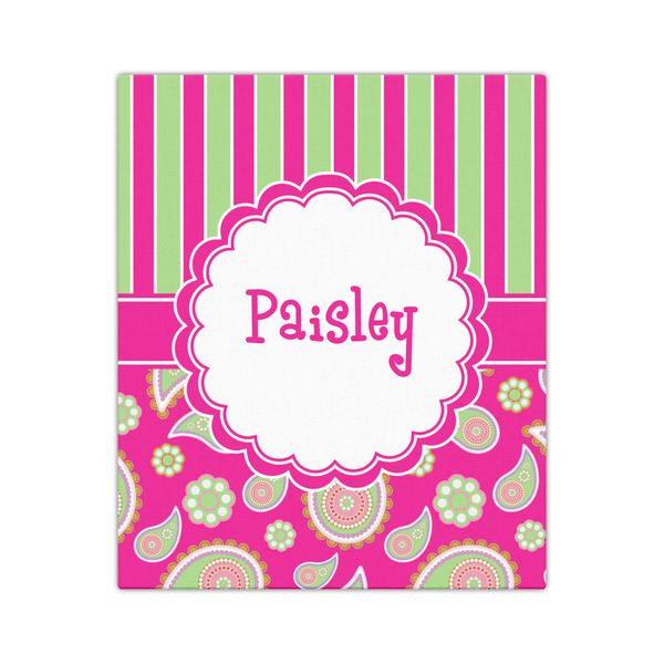 Pink & Green Paisley and Stripes 20x24 - Canvas Print - Front View
