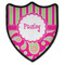 Pink & Green Paisley and Stripes 3 Point Shield