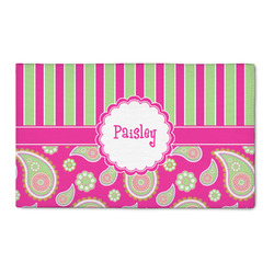 Pink & Green Paisley and Stripes 3' x 5' Indoor Area Rug (Personalized)