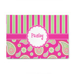 Pink & Green Paisley and Stripes 4' x 6' Indoor Area Rug (Personalized)