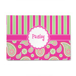 Pink & Green Paisley and Stripes 4' x 6' Patio Rug (Personalized)