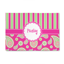Pink & Green Paisley and Stripes 4' x 6' Patio Rug (Personalized)