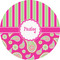 Pink & Green Paisley and Stripes Multipurpose Round Labels - 5" (Personalized)