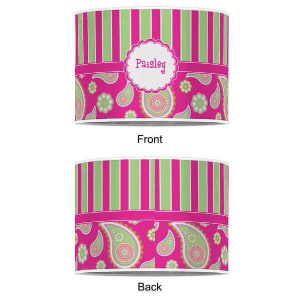 Pink & Green Paisley and Stripes 8" Drum Lampshade - APPROVAL (Poly Film)