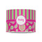 Pink & Green Paisley and Stripes 8" Drum Lampshade - FRONT (Poly Film)