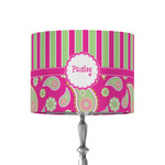 Pink & Green Paisley and Stripes 8" Drum Lamp Shade - Fabric (Personalized)