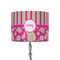 Pink & Green Paisley and Stripes 8" Drum Lampshade - ON STAND (Fabric)
