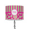 Pink & Green Paisley and Stripes 8" Drum Lampshade - ON STAND (Poly Film)