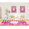 Pink & Green Paisley and Stripes 8'x10' Indoor Area Rugs - IN CONTEXT