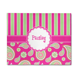 Pink & Green Paisley and Stripes 8' x 10' Patio Rug (Personalized)