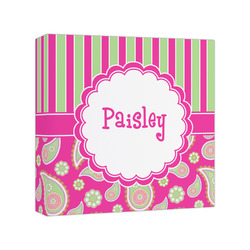 Pink & Green Paisley and Stripes Canvas Print - 8x8 (Personalized)