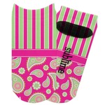 Pink & Green Paisley and Stripes Adult Ankle Socks (Personalized)
