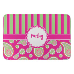 Pink & Green Paisley and Stripes Anti-Fatigue Kitchen Mat (Personalized)