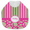 Pink & Green Paisley and Stripes Jersey Knit Baby Bib w/ Name or Text