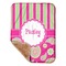 Pink & Green Paisley and Stripes Sherpa Baby Blanket - 30" x 40" w/ Name or Text