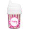 Pink & Green Paisley and Stripes Baby Sippy Cup (Personalized)