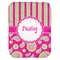 Pink & Green Paisley and Stripes Baby Swaddling Blanket - Flat